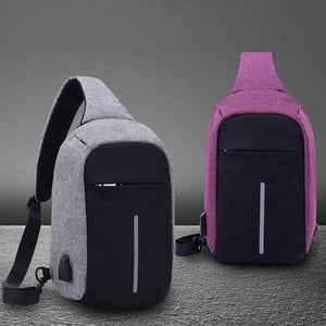 Backpack Sling Sports Crossbody Port Anti-theft Travel Bag USB Charging