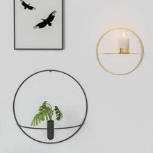 Load image into Gallery viewer, Geometric Wall Mounted Candle Holder Metal Tea Light Home Decor Candlestick