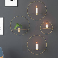 Load image into Gallery viewer, Geometric Wall Mounted Candle Holder Metal Tea Light Home Decor Candlestick