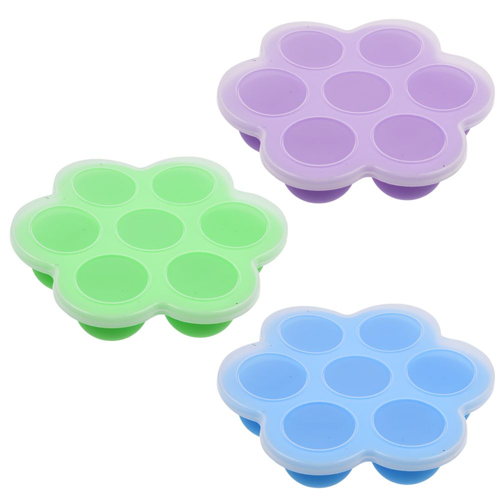 Silicone 7 Holes Egg Bites Molds Reusable Baby Food Storage