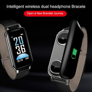 T89 TWS Smart Watch Bracelet headphone Heart Rate For Android iOS