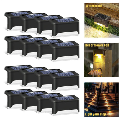 LED Outdoor Waterproof Wall Light Garden Landscape Step Stair Deck Lights Balcony Fence Solar Light