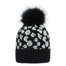 Load image into Gallery viewer, Women Winter Knit Leopard Beanie Cap Hat