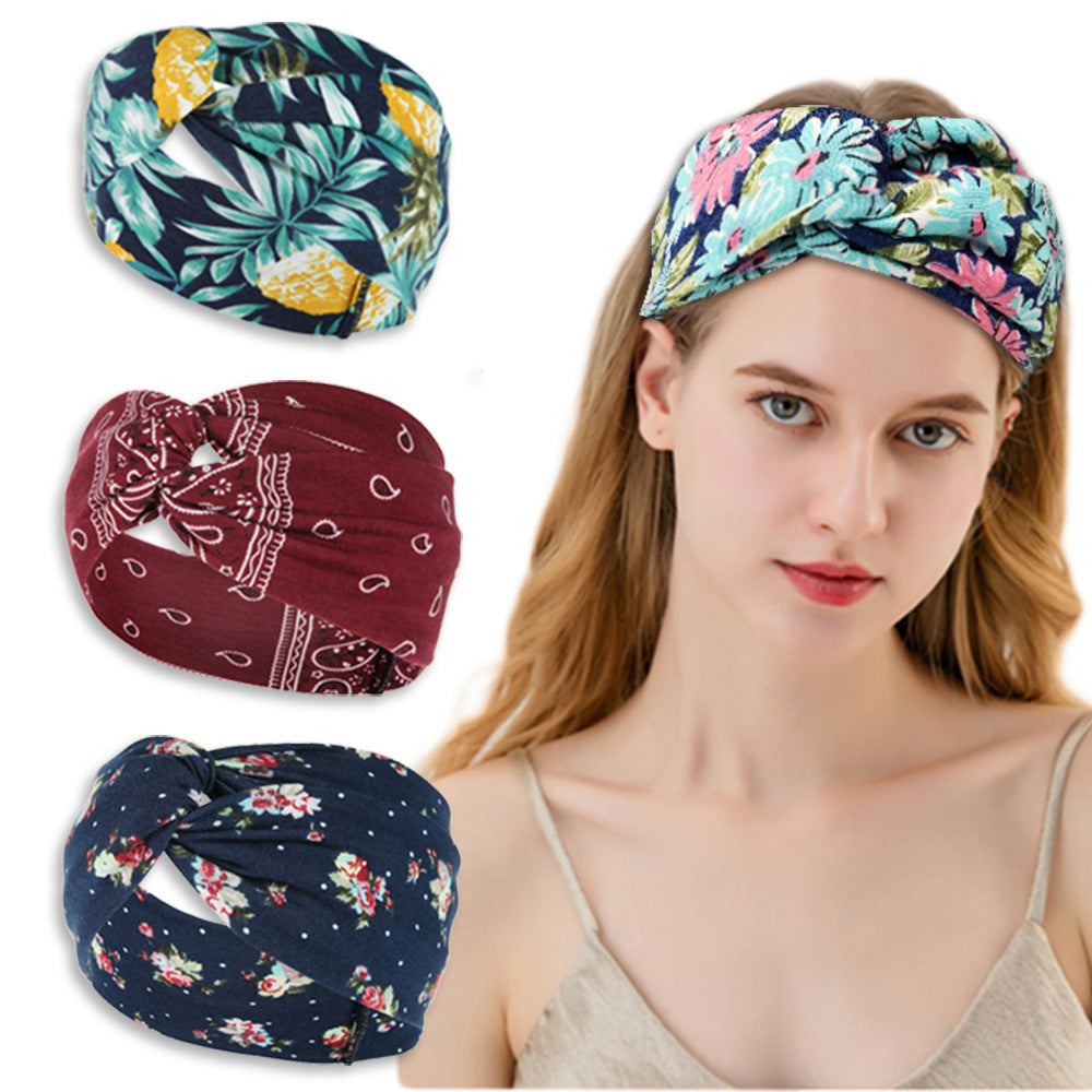 4 Pack Boho Headbands Knotted Turban Hair Bands Stretch Twist Head Wraps
