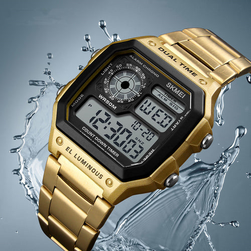 SKMEI Business Men Watches Waterproof Sport Watch Stainless Steel Digital Wristwatches