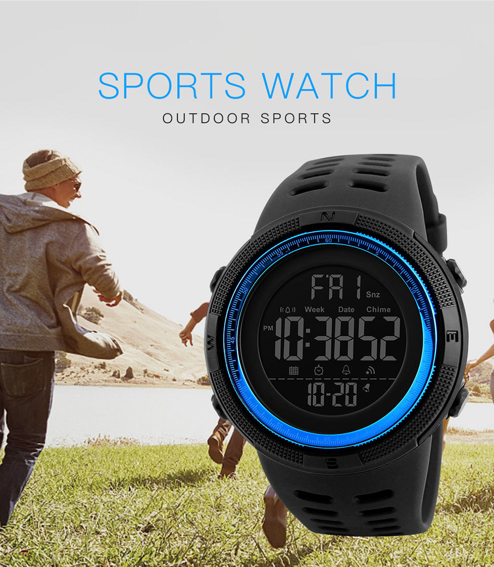 Outdoor Sport Watch Men Clock Multifunction Watches Alarm Chrono 5Bar Waterproof Digital Watch