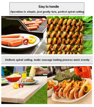 Load image into Gallery viewer, 2 PCs Manual Fancy Sausage Cutter Spiral Barbecue Hot Dogs Cutter Slicer