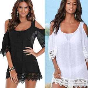 Women Lace Crochet Bikini Swimwear Cover Up Tassel Summer Beach Wear Dress