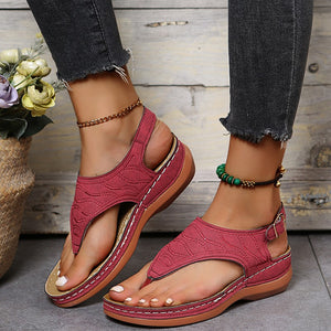 2022 Summer Women Strap Sandals Flats Open Toe Solid Casual Shoes