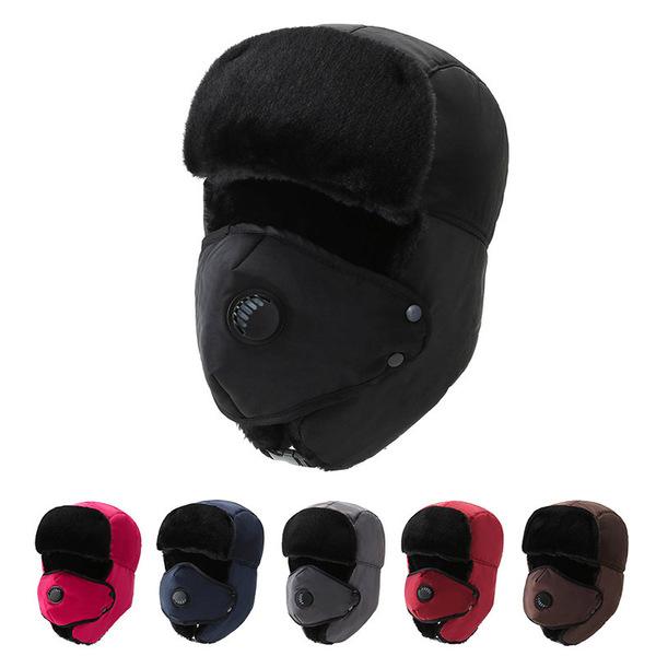 Winter Warm Full Face Hats Caps with Face Covering and Filter