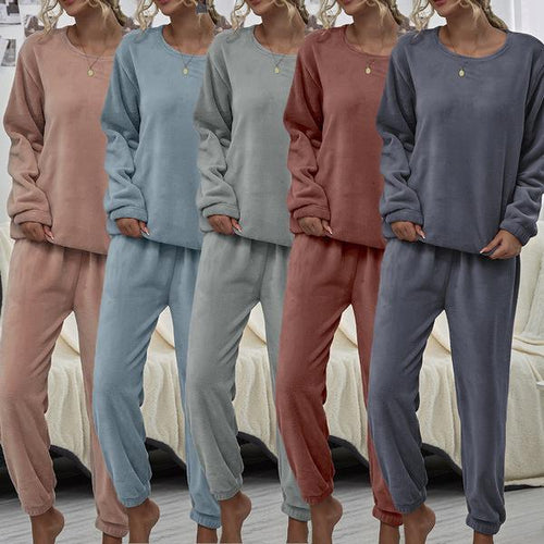 Women Winter Flannel Sleepwear Homewear Sets
