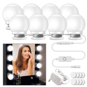 10Pcs Makeup Mirror Vanity LED Light Bulbs lamp Kit 3 Levels Brightness Adjustable Lighted Make up Mirrors