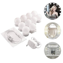 Load image into Gallery viewer, 10Pcs Makeup Mirror Vanity LED Light Bulbs lamp Kit 3 Levels Brightness Adjustable Lighted Make up Mirrors