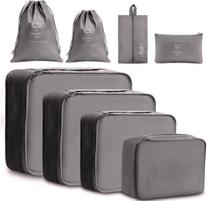 8pcs-Waterproof Travel Luggage Organizer Packing Bags