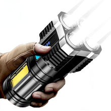 Load image into Gallery viewer, 4-core Super Bright Flashlight Rechargeable Outdoor Multi-function COB Light