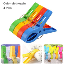 Load image into Gallery viewer, 8 Pcs Plastic Color Clothes Pegs Beach Towel Clamp Laundry Clothes Pins Large Size Drying Racks Retaining Clip Organization