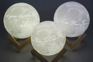 Personalised 10cm Mini 3D Moon Night Light Lamp