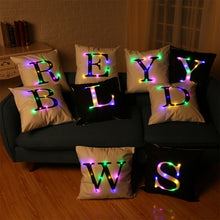 Load image into Gallery viewer, 26 Letter Color Lighting LED Cushion Cover Home Decor Throw Pillowcase
