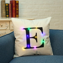 Load image into Gallery viewer, 26 Letter Color Lighting LED Cushion Cover Home Decor Throw Pillowcase