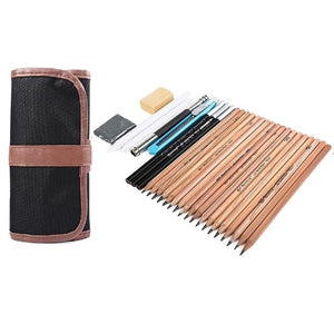 18pcs/set Sketch Tool Kits Pencils Charcoal Extender Paper Pen Cutter Eraser Drawing Set