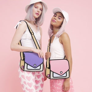 2D Bags Gents and Lady Novelty Messenger Bag Unique Cartoon 3D Comic Handbags