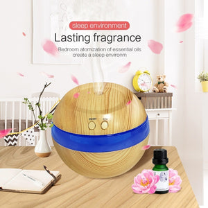 USB Ultrasonic Humidifier, 300ml Aroma Diffuser Essential with Blue LED Light