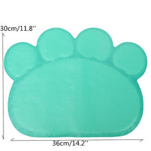 Load image into Gallery viewer, Cute Footprint Pet Dog Cat Puppy PVC Placemat Dish Bowl Feeding Food Mat Litter Tray Wipe Clean Pad