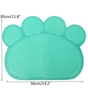 Cute Footprint Pet Dog Cat Puppy PVC Placemat Dish Bowl Feeding Food Mat Litter Tray Wipe Clean Pad