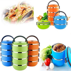 Thermal Insulated Lunch Box Picnic Storage Mess Tin Food Jar Multi layer Stainless Steel For Students Outdoor Camping
