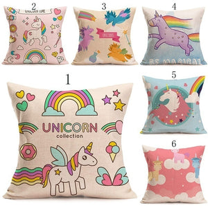 New Arrival Rainbow Cushion Case Decorative Unicorn Printed Christmas Decor Pillow Covers