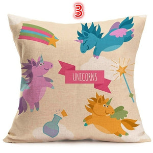 New Arrival Rainbow Cushion Case Decorative Unicorn Printed Christmas Decor Pillow Covers