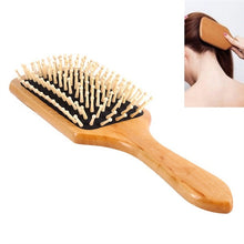 Load image into Gallery viewer, Natural Wooden Massage Comb Hair Scalp Health Care Paddle Hairbrush Tool