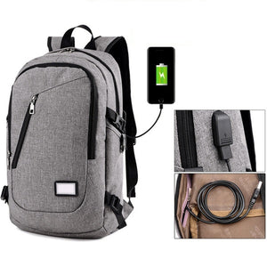 Men Fashion Business Laptop Backpack Student Notebook School Bag with USB Port