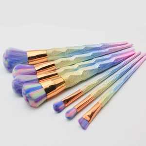 7Pcs Rainbow Acrylic Brush Set Makeup Pen Face Base Powder Makeup Brushes