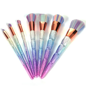 7Pcs Rainbow Acrylic Brush Set Makeup Pen Face Base Powder Makeup Brushes
