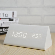 Load image into Gallery viewer, Ultra Modern Wooden LED Clock Square Cube Digital Alarm Clock with Thermometer