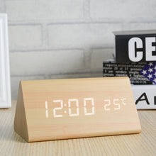 Load image into Gallery viewer, Ultra Modern Wooden LED Clock Square Cube Digital Alarm Clock with Thermometer