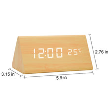 Load image into Gallery viewer, Ultra Modern Wooden LED Clock Square Cube Digital Alarm Clock with Thermometer