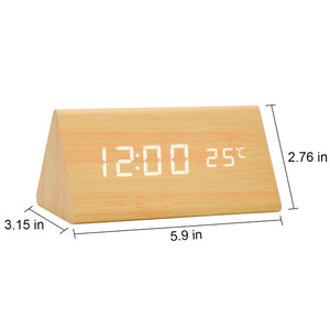 Ultra Modern Wooden LED Clock Square Cube Digital Alarm Clock with Thermometer