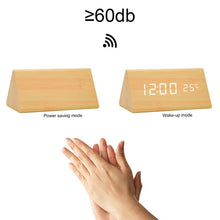 Load image into Gallery viewer, Ultra Modern Wooden LED Clock Square Cube Digital Alarm Clock with Thermometer