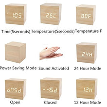 Load image into Gallery viewer, Ultra Modern Wooden LED Clock Square Cube Digital Alarm Clock with Thermometer