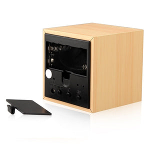 Ultra Modern Wooden LED Clock Square Cube Digital Alarm Clock with Thermometer