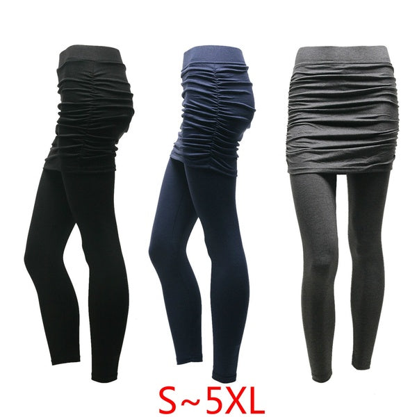 Women Long Pant Cotton Solid Color Sexy Skirted Leggings Casual Pants