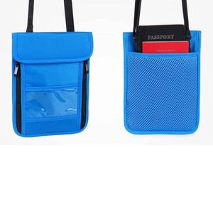 RFID Blocking Passport Card Holder Neck Stash Pouch Security Travel Wallet Bag