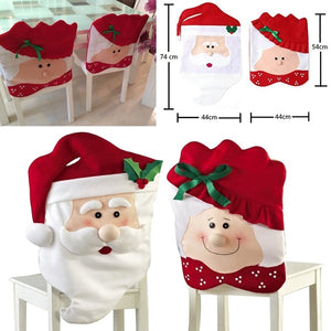 Mrs & Mr Santa Claus Christmas Dinner Banquet Chair Back Cover Xmas Decor