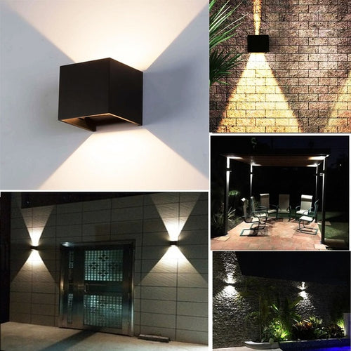 Modern 12W COB LED Waterproof Wall Lamp Cube Adjustable Indoor Outdoor Sconce Lighting Lamp
