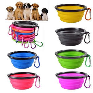 Portable Foldable Collapsible Pet Cat Dog Food Water Feeding Travel Bowl