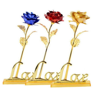 Valentine's Day Gifts 24k Golden Rose Foil Plated Rose Creative Gifts Lasts Forever Rose