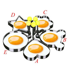 Load image into Gallery viewer, 5pcs/set Stainless steel Cute Shaped Fried Egg Mold Pancake Rings Mold Kitchen Tool