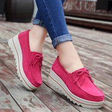 Load image into Gallery viewer, Suede Winter Warm Flats Swing Wedges Chaussure Femme Woman Platform Shoes